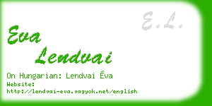 eva lendvai business card