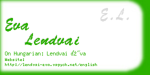 eva lendvai business card